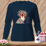 MyDesigns Physical Item S / True Navy Quilt Hair Don’t Care ~ Chaos Finch ~ Long Sleeve Tee