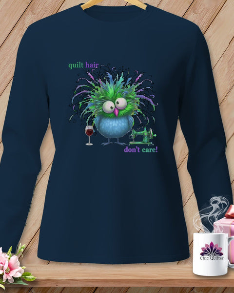 MyDesigns Physical Item S / True Navy Quilt Hair Don’t Care ~ Velma Nightwing ~ Long Sleeve Tee