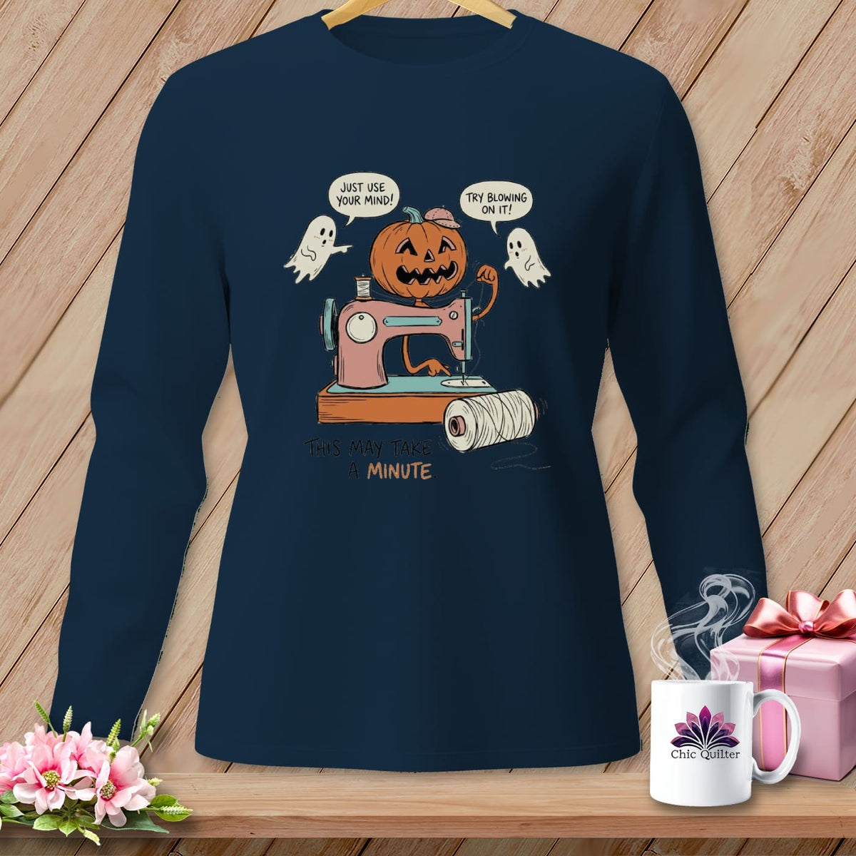 MyDesigns Physical Item S / True Navy This May Take A Minute. ~ Long Sleeve Tee
