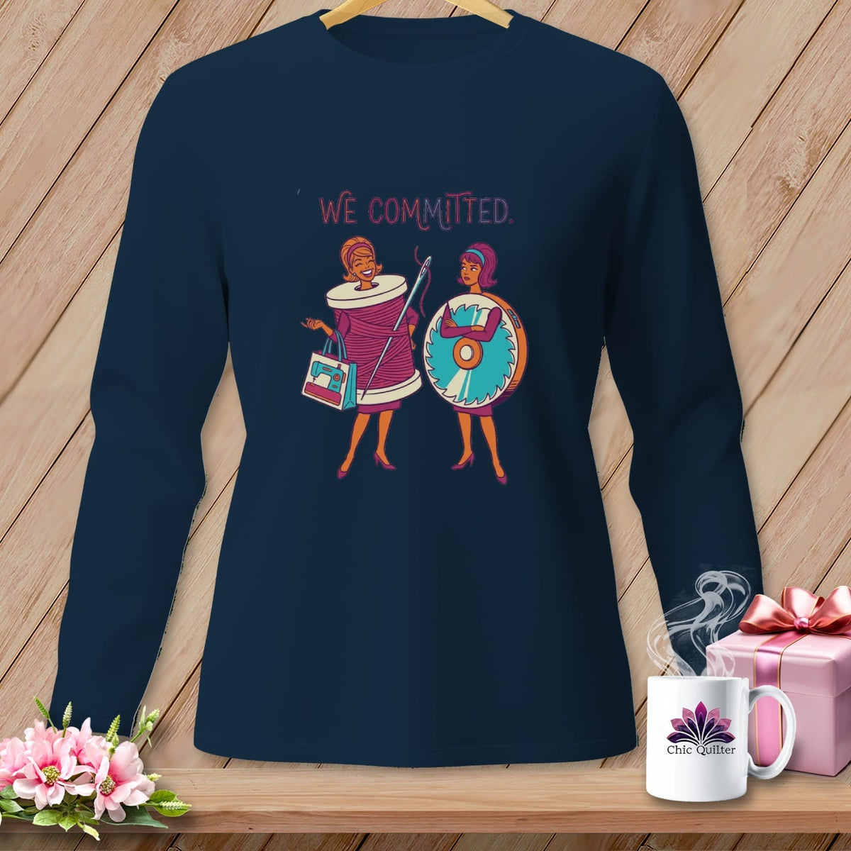 MyDesigns Physical Item S / True Navy We Committed. ~ Long Sleeve Tee