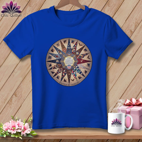 MyDesigns Physical Item S / True Royal 250 Years of American Quilting United By Thread Commemorative ~ Relaxed Fit Tee