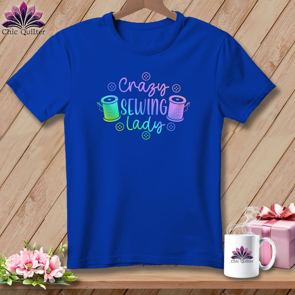 MyDesigns Physical Item S / True Royal Crazy sewing lady ~ Relaxed Fit Tee