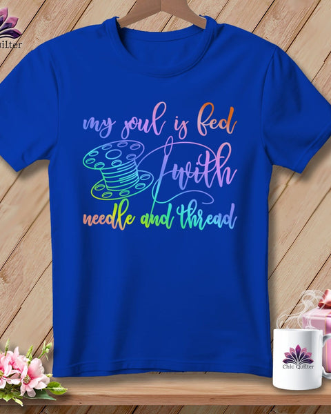 MyDesigns Physical Item S / True Royal My soul is fed with a needle and thread ~ Relaxed Fit Tee