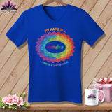 MyDesigns Physical Item S / True Royal Personalized Rainbow Quilt Spiral ~ V-Neck Tee