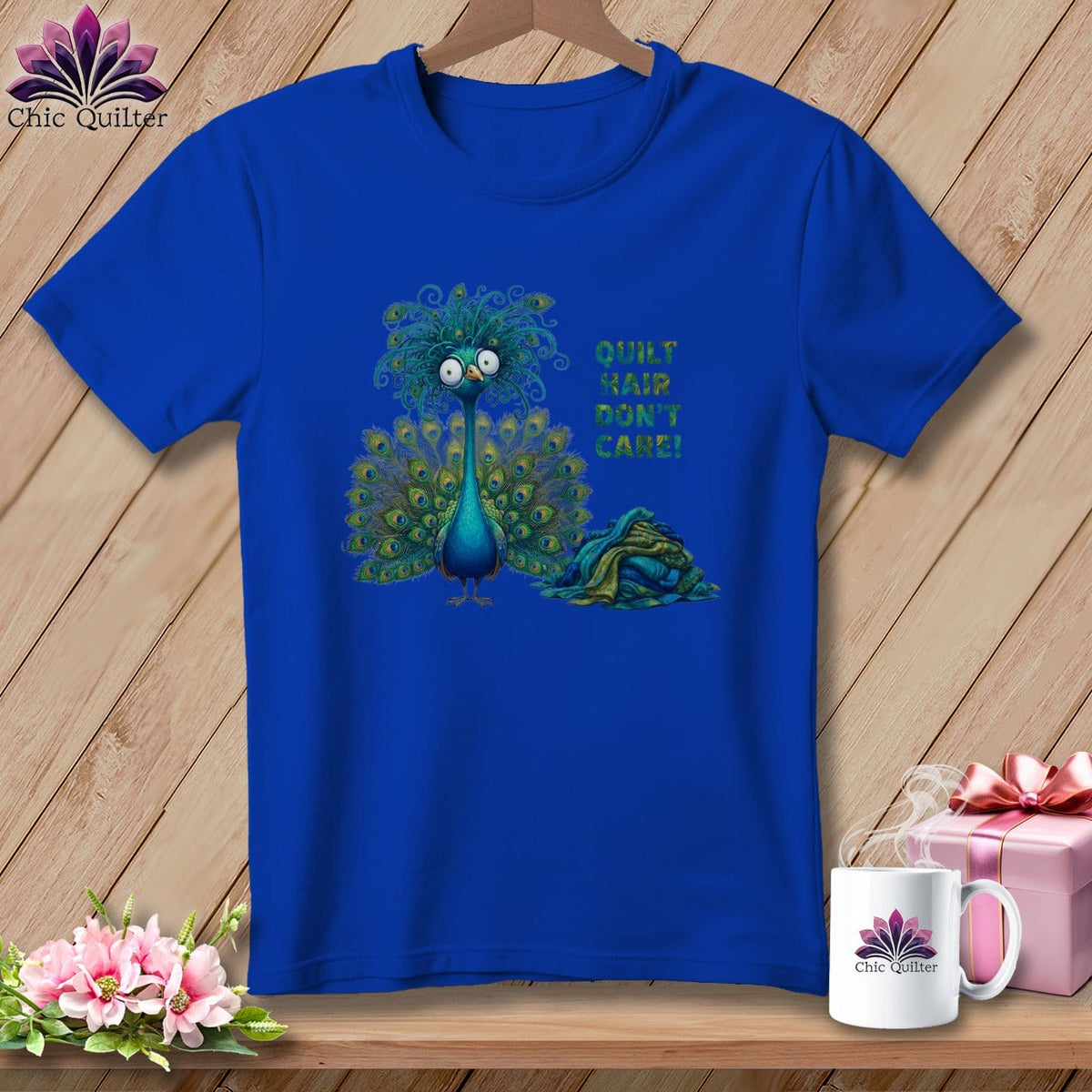 MyDesigns Physical Item S / True Royal Quilt Hair Don’t Care ~ Lady Plumeadora ~ Relaxed Fit Tee