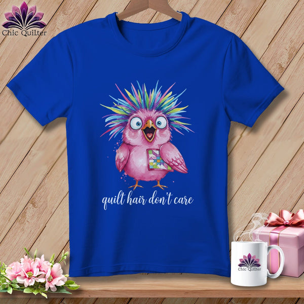 MyDesigns Physical Item S / True Royal Quilt Hair Don’t Care ~ Peaches Plume ~ Relaxed Fit Tee
