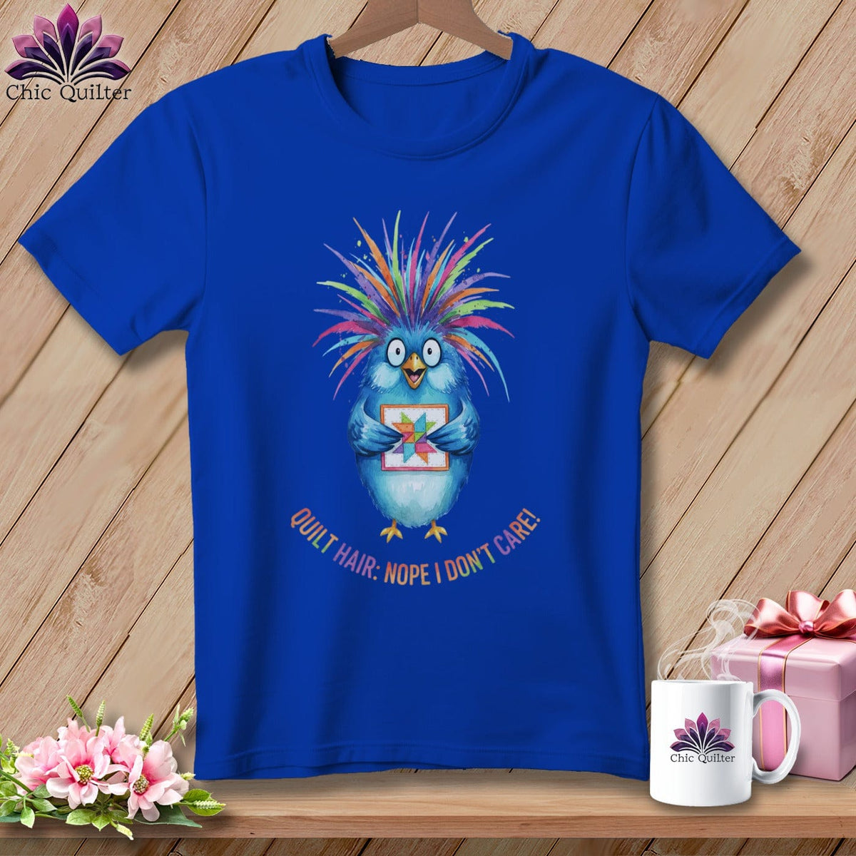 MyDesigns Physical Item S / True Royal Quilt Hair Don’t Care ~ Ruckus Jay ~ Relaxed Fit Tee