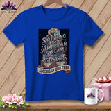 MyDesigns Physical Item S / True Royal Stitching the American Dream for 250 Years Quilter ~ Relaxed Fit Tee