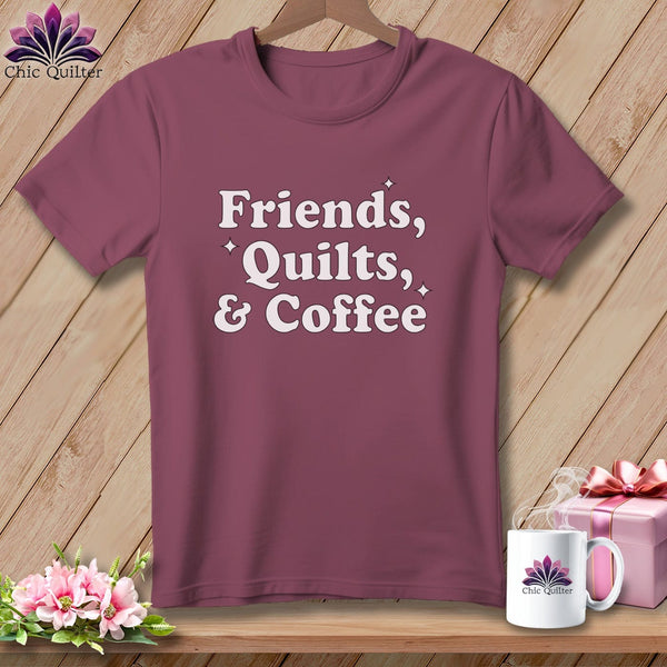 MyDesigns Physical Item S / Vineyard Friends, Quilts & Coffee ~ Premium Tee