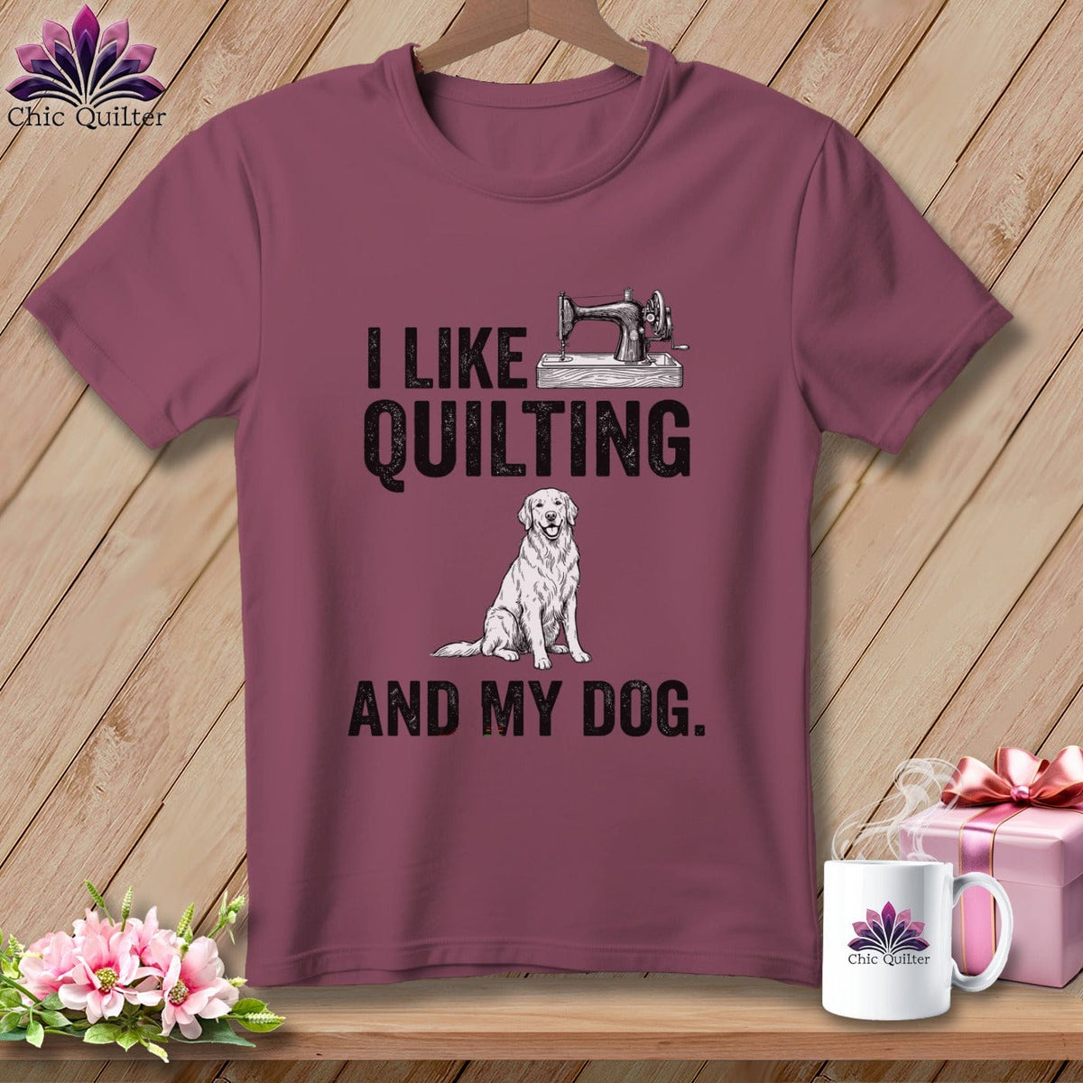 MyDesigns Physical Item S / Vineyard I Like Quilting and My Golden ~ Premium Tee
