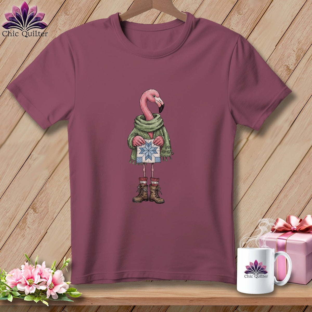 MyDesigns Physical Item S / Vineyard The Starry ~ Eyed Flamingo Quilter ~ Premium Tee