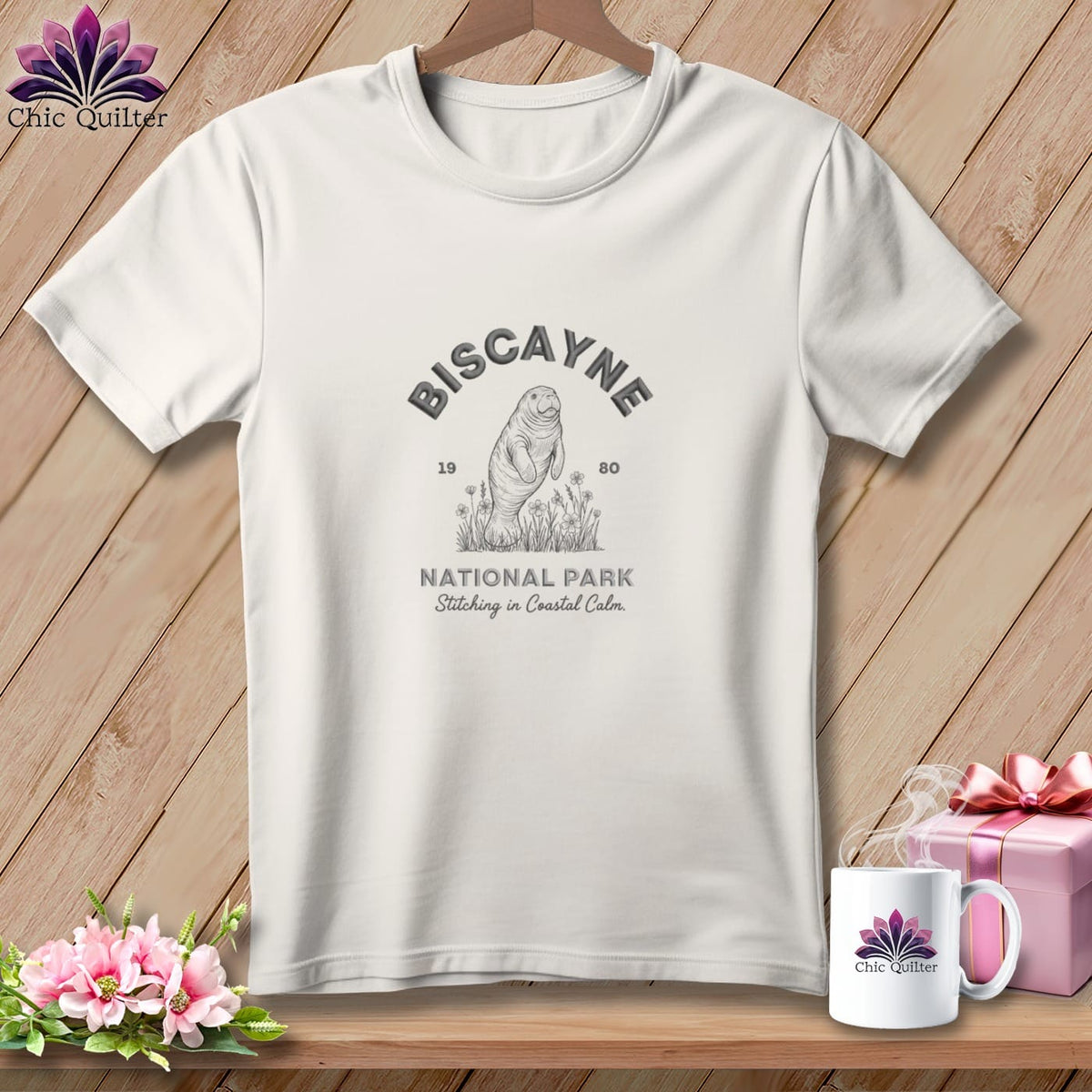 MyDesigns Physical Item S / Vintage White Biscayne National Park, Stitchin In Beauty ~ Relaxed Fit Tee