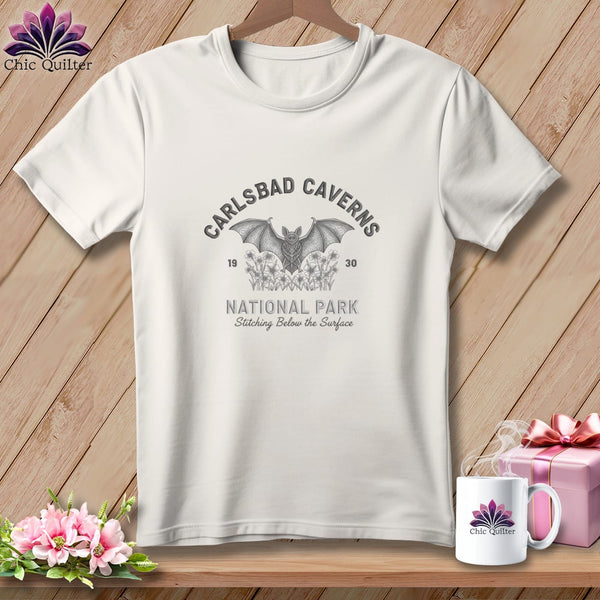 MyDesigns Physical Item S / Vintage White Carlsbad Caverns National Park, Stitchin In Beauty ~ Relaxed Fit Tee