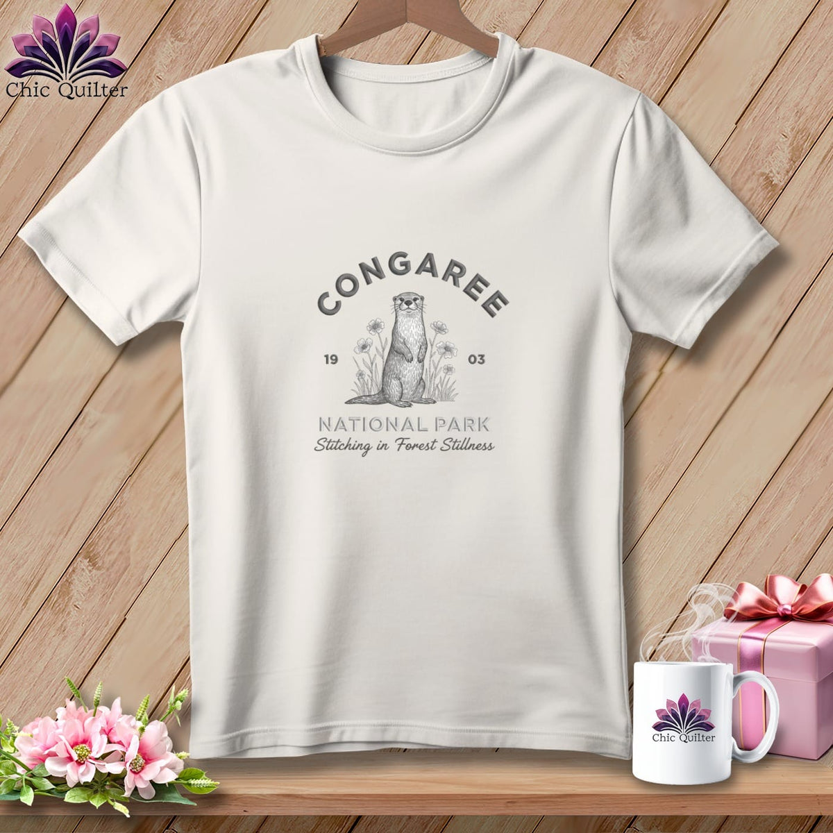 MyDesigns Physical Item S / Vintage White Congaree National Park, Stitchin In Beauty ~ Relaxed Fit Tee