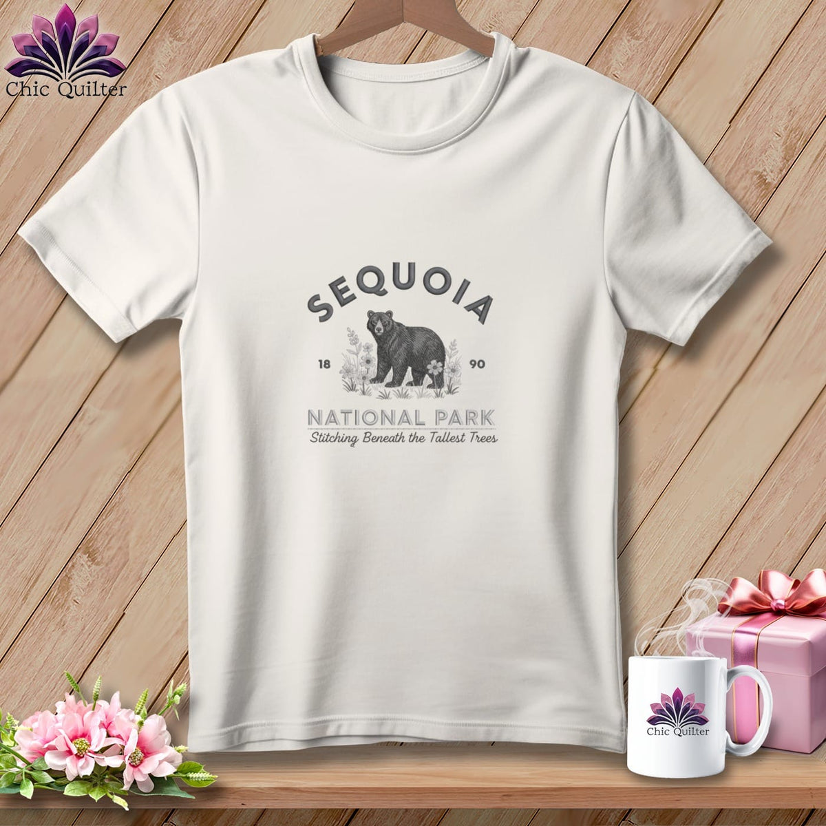 MyDesigns Physical Item S / Vintage White Sequoia National Park, Stitchin In Beauty ~ Relaxed Fit Tee