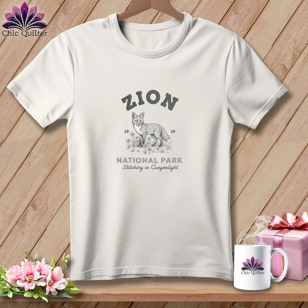 MyDesigns Physical Item S / Vintage White Zion National Park, Stitchin In Beauty ~ Relaxed Fit Tee