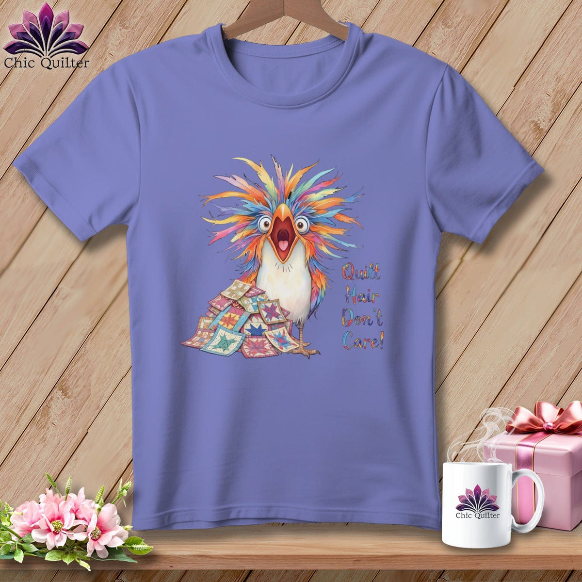 MyDesigns Physical Item S / Violet Quilt Hair Don’t Care ~ Chaos Finch ~ Premium Tee
