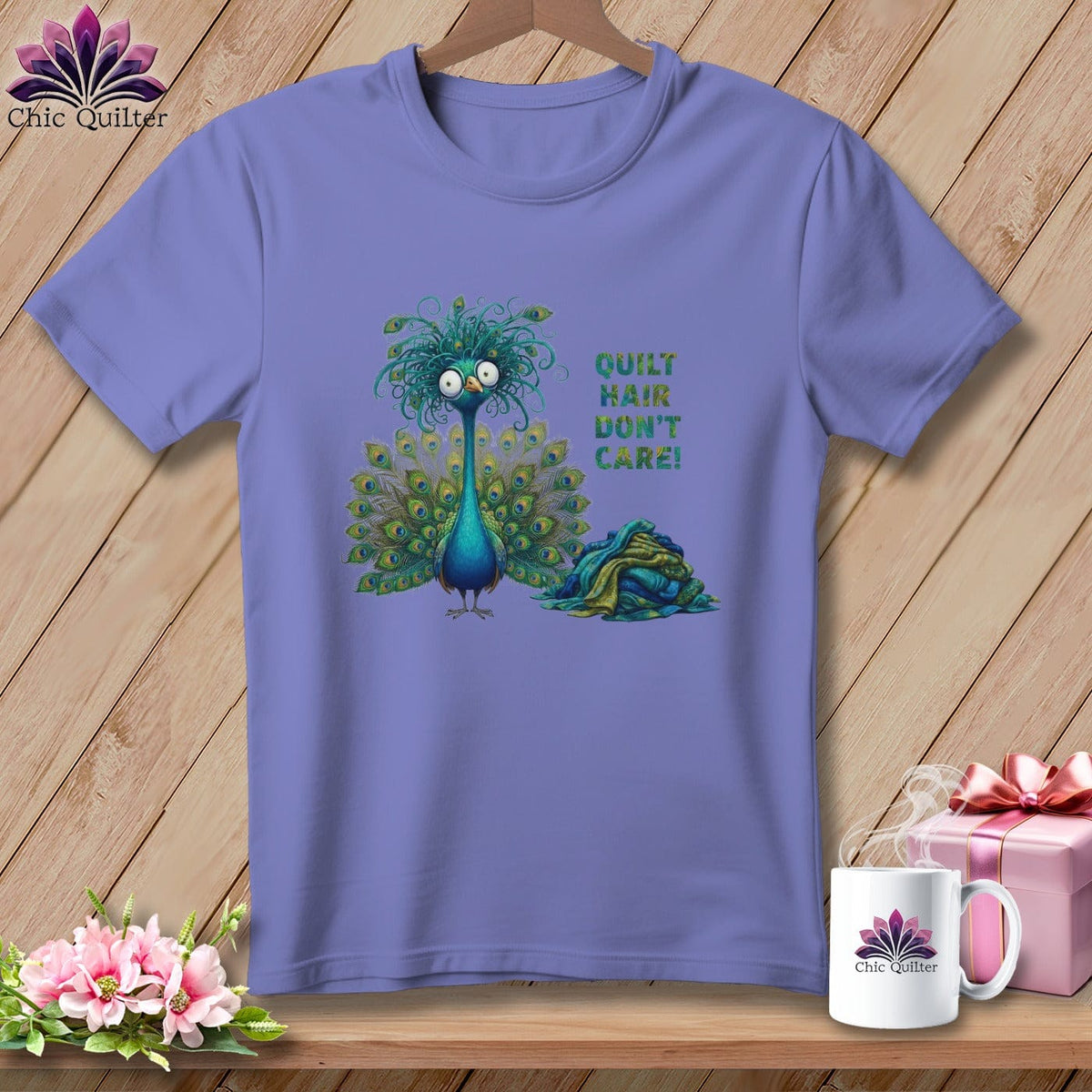 MyDesigns Physical Item S / Violet Quilt Hair Don’t Care ~ Lady Plumeadora ~ Premium Tee