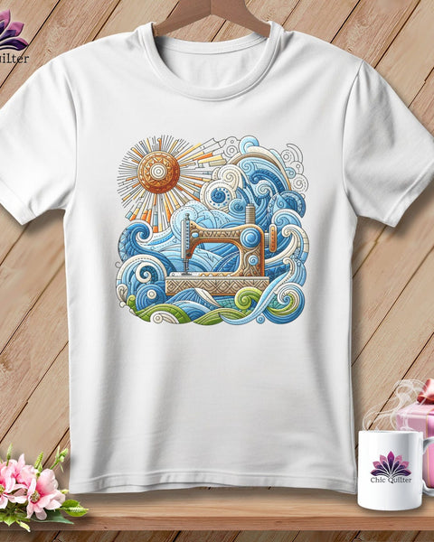 MyDesigns Physical Item S / White Breezy Quilting ~ Relaxed Fit Tee