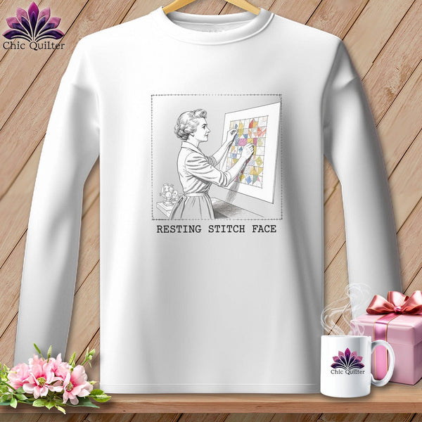 MyDesigns Physical Item S / White El-Seam--Nor Roosevelt - Resting Stitch Face ~ Long Sleeve Tee