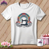 MyDesigns Physical Item S / White Feathered Stitches ~ Relaxed Fit Tee