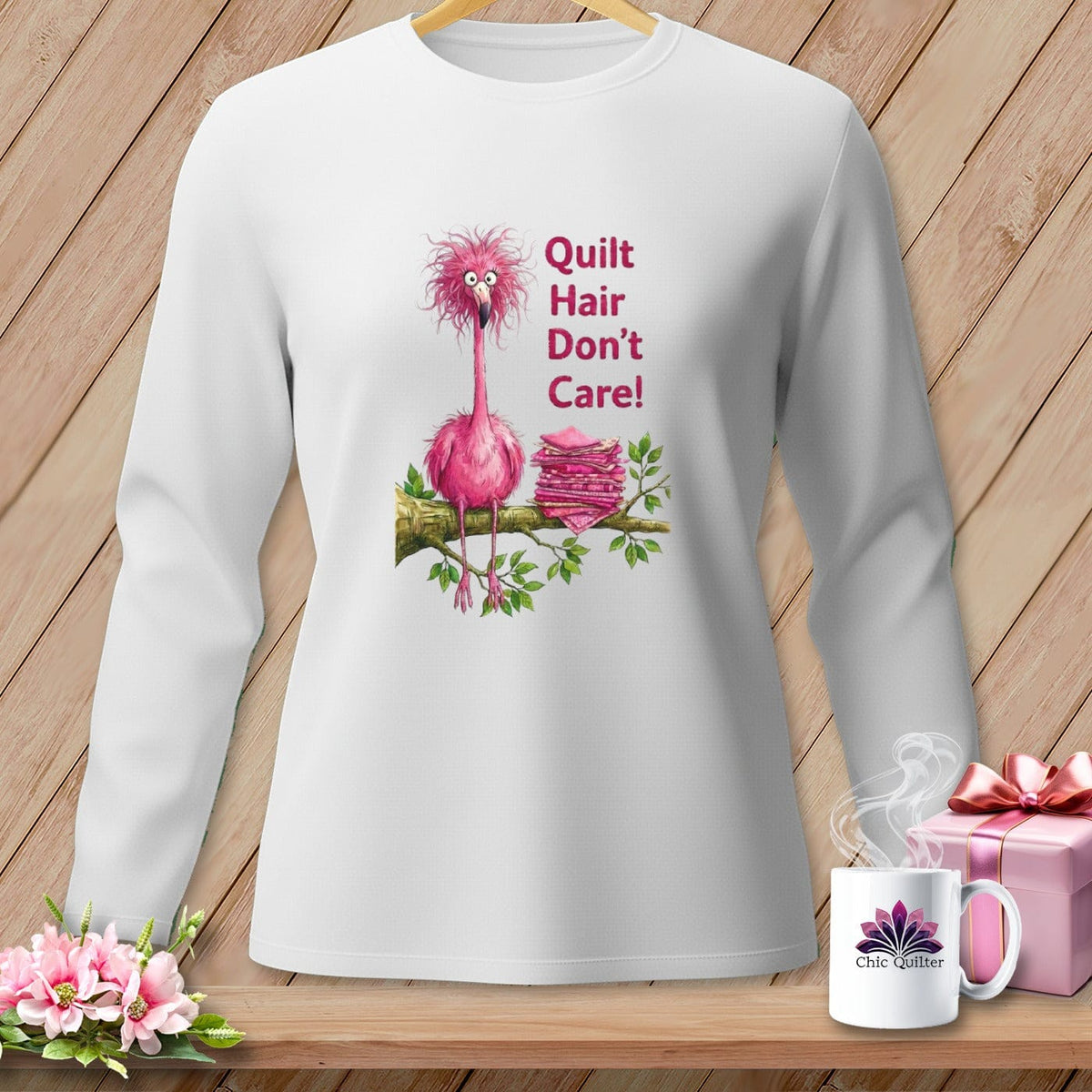 MyDesigns Physical Item S / White Flamingle Fawcett ~ Long Sleeve Tee