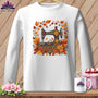 MyDesigns Physical Item S / White Harvest Patchwork ~ September Design ~ Quilter's Calendar Subscription (August Start) ~ Premium Long Sleeve Tee