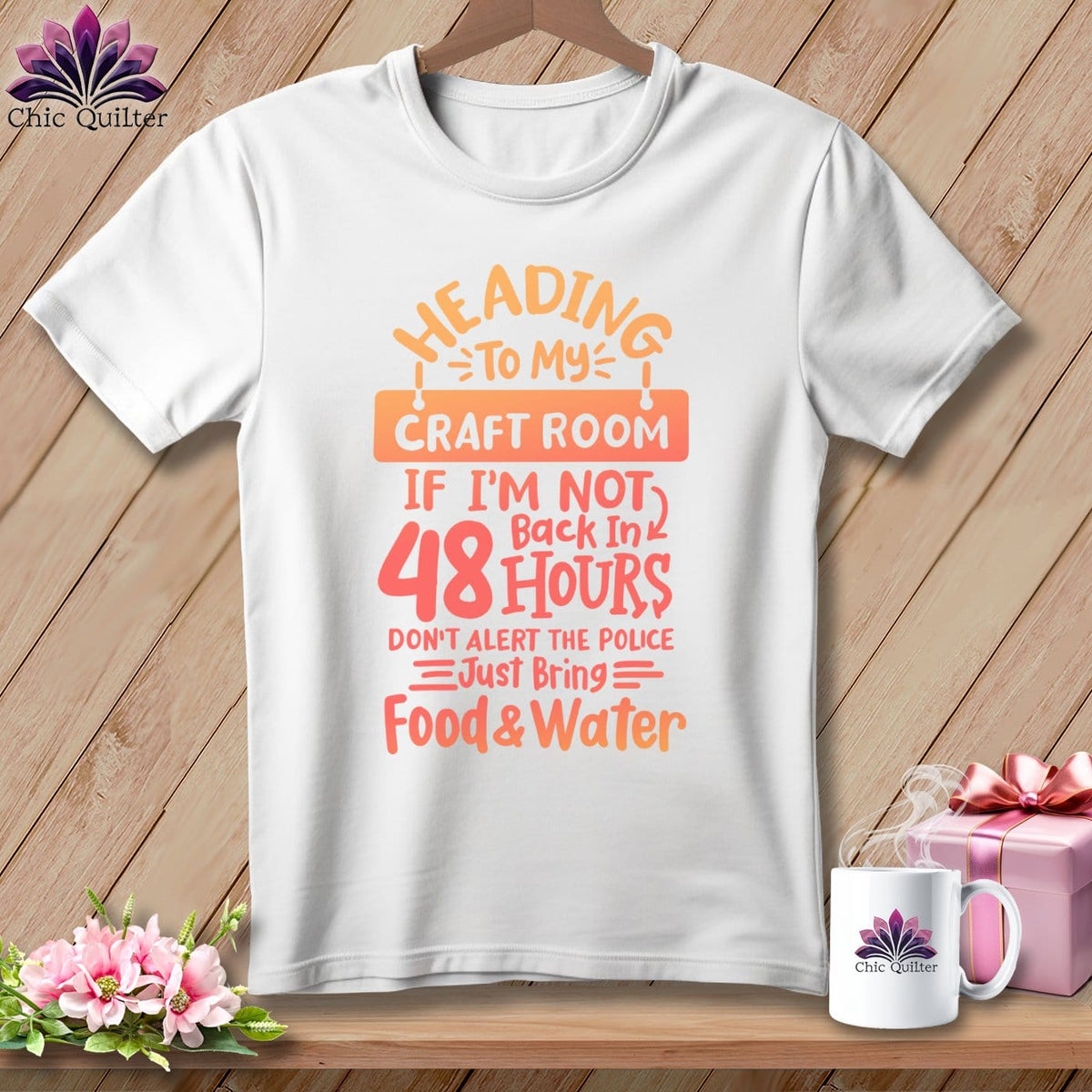 MyDesigns Physical Item S / White Heading to My Craft Room If I'm Not Back in 48 Hours, Don't Alert the Police - Just Bring Food and Water ~ Relaxed Fit Tee