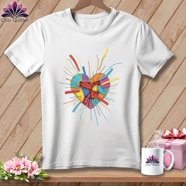 MyDesigns Physical Item S / White Heart Burst ~ Relaxed Fit Tee
