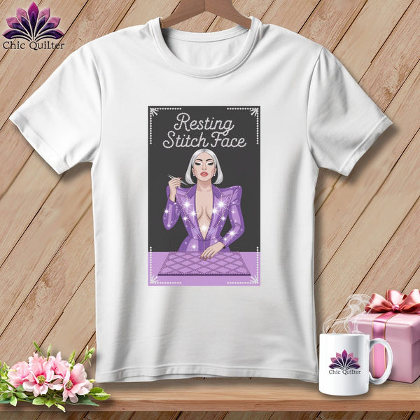 MyDesigns Physical Item S / White Lacy Gagga - Resting Stitch Face ~ Premium Tee