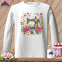 MyDesigns Physical Item S / White Meadow Bloom ~ May Design ~ Quilter's Calendar Subscription (April Start) ~ Premium Long Sleeve Tee