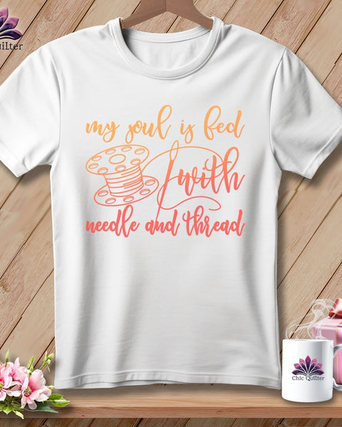 MyDesigns Physical Item S / White My soul is fed with a needle and thread ~ Relaxed Fit Tee