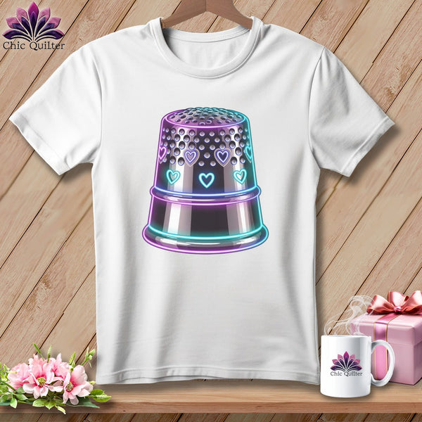 MyDesigns Physical Item S / White Neon Heart Thimble ~ Relaxed Fit Tee