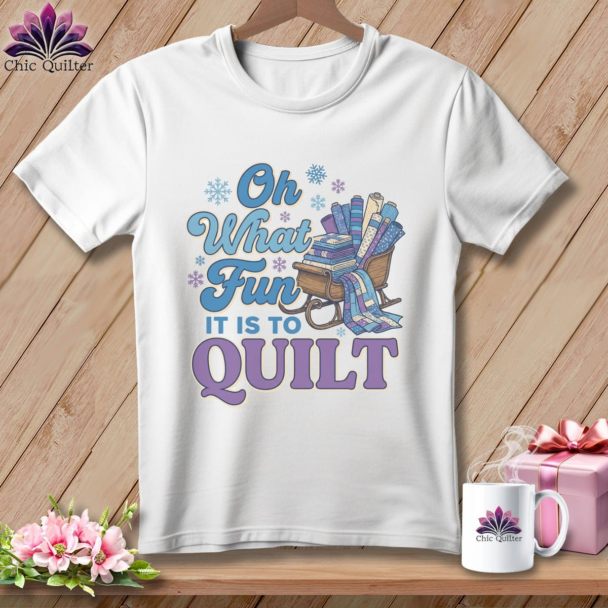 MyDesigns Physical Item S / White Oh What Fun It Is to Quilt ~ Premium Tee