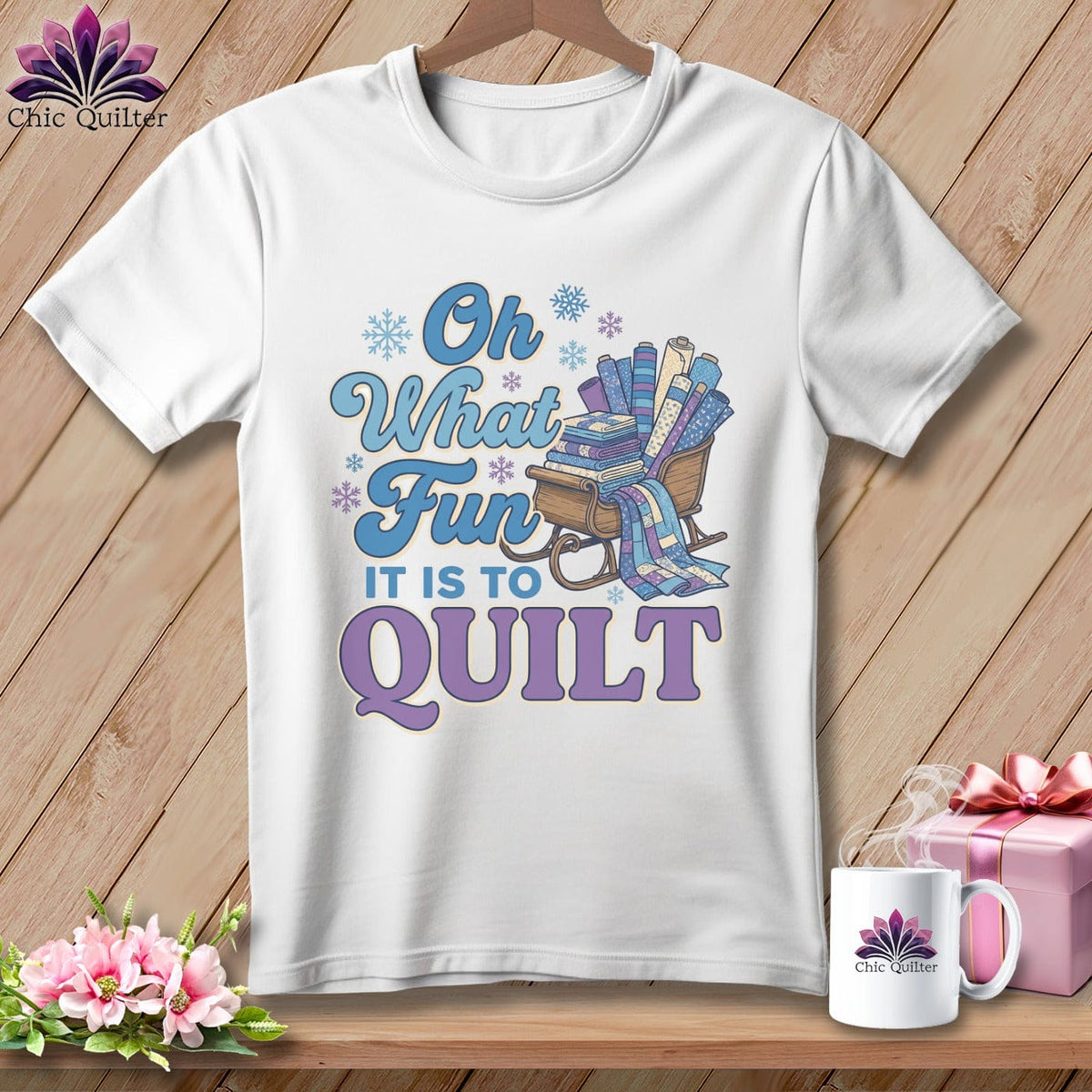 MyDesigns Physical Item S / White Oh What Fun It Is to Quilt ~ Relaxed Fit Tee