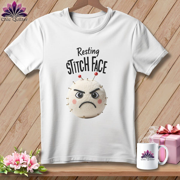 MyDesigns Physical Item S / White Ouch - Resting Stitch Face ~ Premium Tee