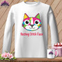 MyDesigns Physical Item S / White Patchwork Smile - Resting Stitch Face ~ Long Sleeve Tee