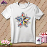 MyDesigns Physical Item S / White Patchwork Star ~ Relaxed Fit Tee