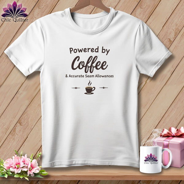 MyDesigns Physical Item S / White Powered by Coffee ~ Relaxed Fit Tee