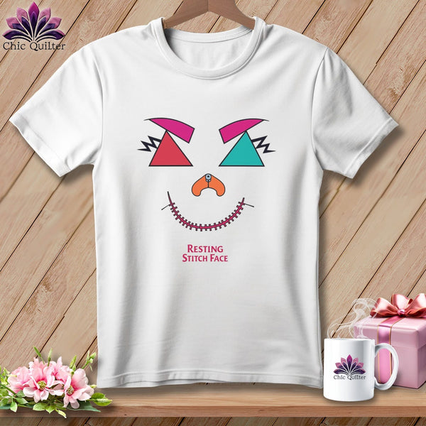 MyDesigns Physical Item S / White Psychedelic Face - Resting Stitch Face ~ Premium Tee