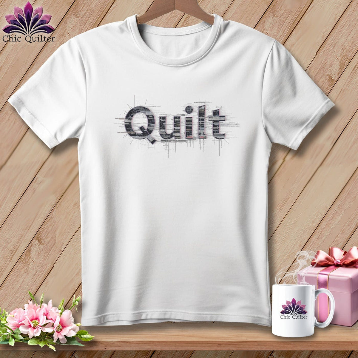 MyDesigns Physical Item S / White Quilt Accents ~ Relaxed Fit Tee