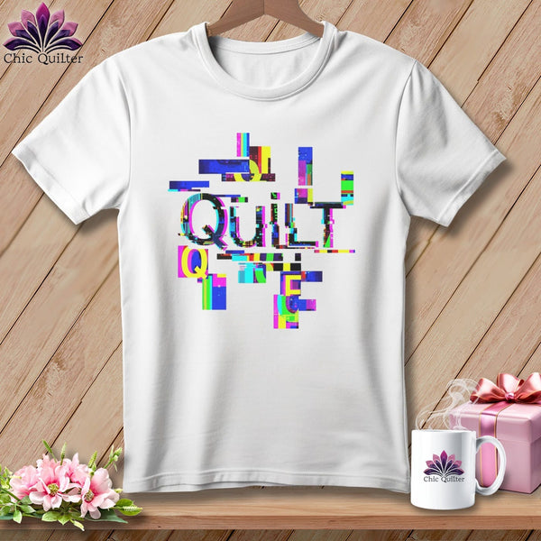 MyDesigns Physical Item S / White Quilt Glitch ~ Relaxed Fit Tee