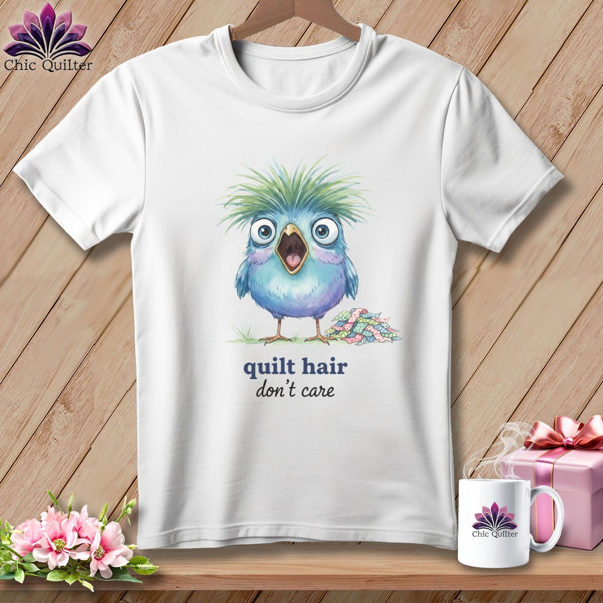 MyDesigns Physical Item S / White Quilt Hair Don’t Care ~ Frizzle Mae ~ Relaxed Fit Tee