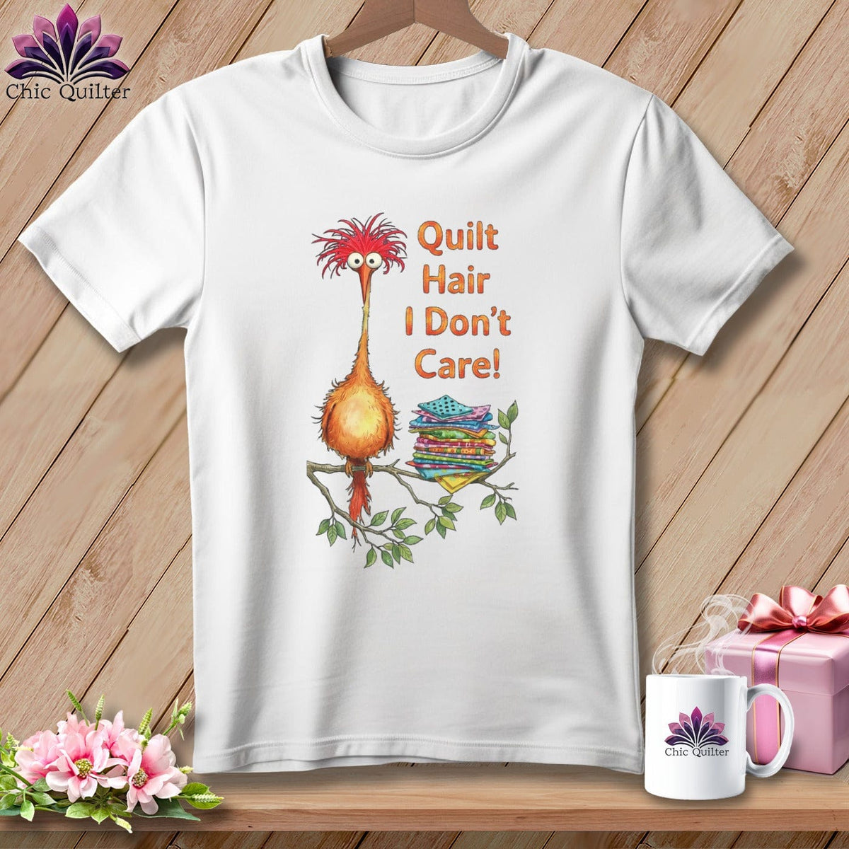 MyDesigns Physical Item S / White Quilt Hair Don’t Care ~ Noodle Beakman ~ Relaxed Fit Tee