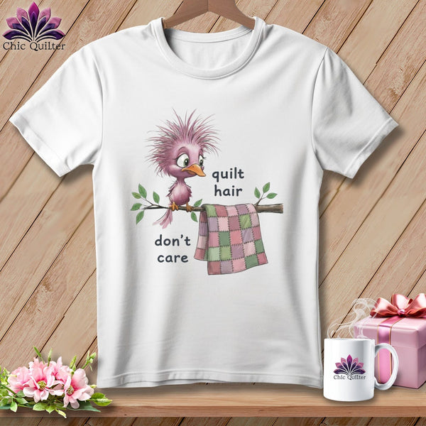 MyDesigns Physical Item S / White Quilt Hair Don’t Care ~ Pip Patchlet ~ Relaxed Fit Tee
