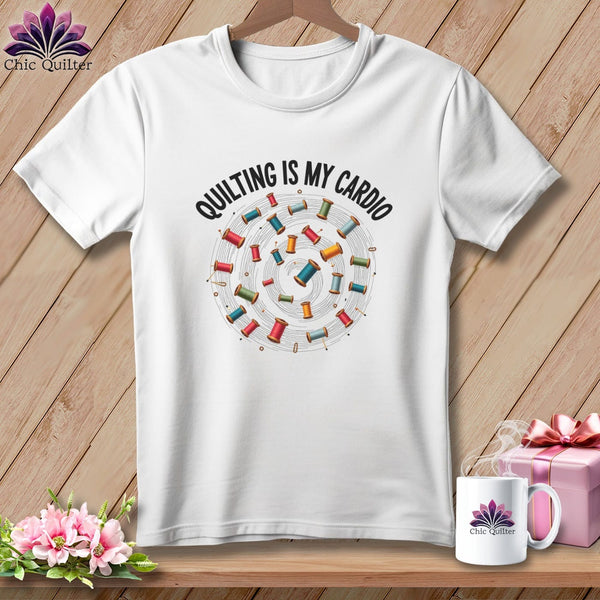 MyDesigns Physical Item S / White Quilting is My Cardio ~ Relaxed Fit Tee