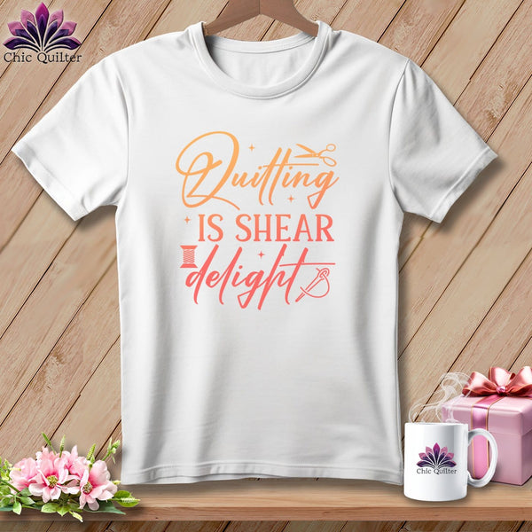 MyDesigns Physical Item S / White Quilting is Shear Delight ~ Relaxed Fit Tee