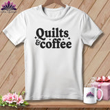 MyDesigns Physical Item S / White Quilts & Coffee ~ Relaxed Fit Tee