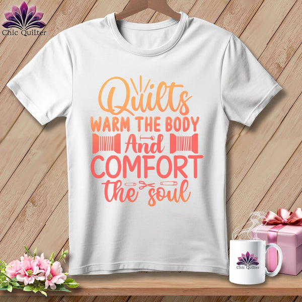 MyDesigns Physical Item S / White Quilts Warm the Body and Comfort the soul ~ Relaxed Fit Tee