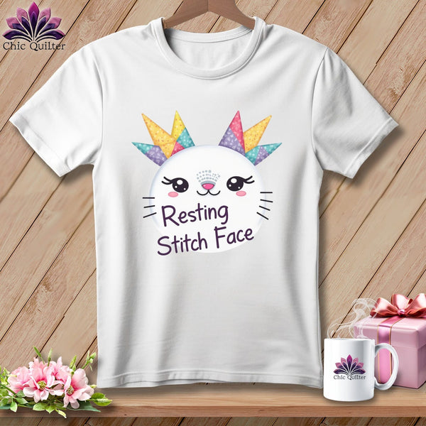 MyDesigns Physical Item S / White Quirky Impact - Resting Stitch Face ~ Premium Tee